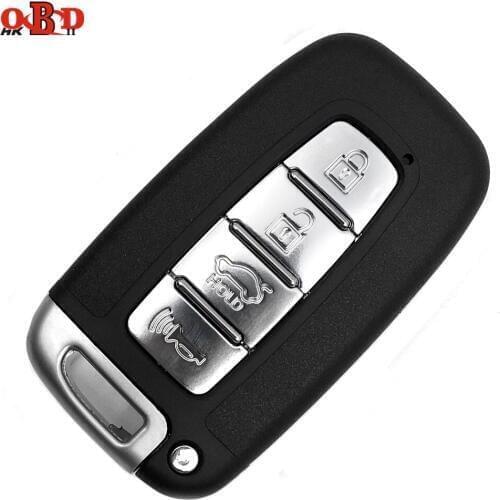 HKOBDII 4 Buttons Folding Flip Remote Car Key Shell For Hyundai With Uncut Blade and Logo