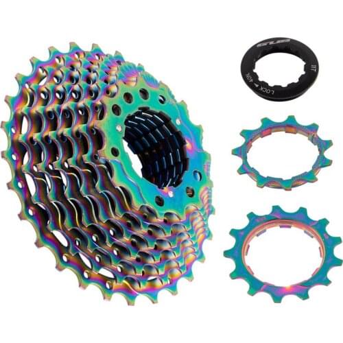 9S Speed Cassette GUB RS0928 MTB Bike Road Bicycle Freewheel 28T Electroplated Dazzling Ultra Light Cassette Chain Gear Wheel