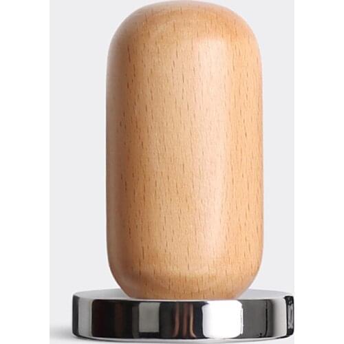 58mm Coffee Tamper Flat Base Wood Handle 304Stainless Steel Coffee Powder Hammer Espresso Cafe Tools Barista Coffee Accessories