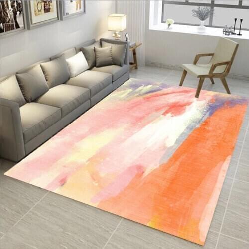 Nordic Style Carpet Rectangle Color Non-slip Water Proof Wear-resisting Children Crawl Large Area Mat Living Room Sofa Bedside