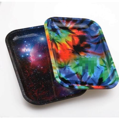180x280mm medium Size starry sky Metal Tobacco Tray Weed Herb Spice Rolling Trays DIY Smoking Accessories Storage Tray