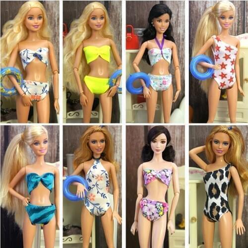 Fashion Swimsuit for Barbie Doll Clothes Bikini Bebe Toys for Girls Doll Accessories Toys for Children Swimwear for 18 Inch Doll