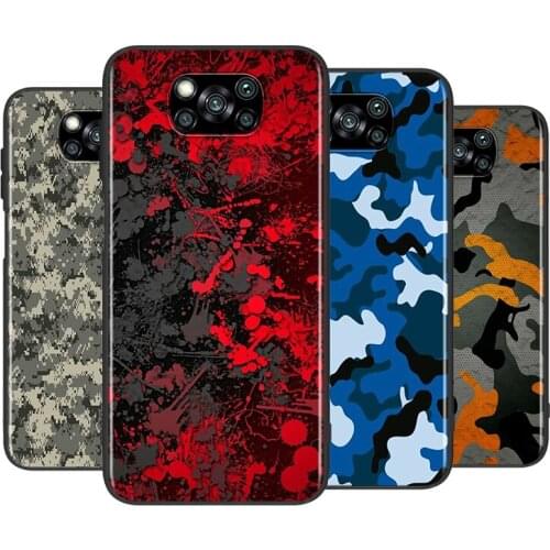 Camouflage Pattern Camo For Xiaomi Poco X3 GT NFC M2 X2 F2 F3 C3 M3 F1 Pro Mi Play Mix3 A3 A2 A1 6 Lite Soft Phone Case