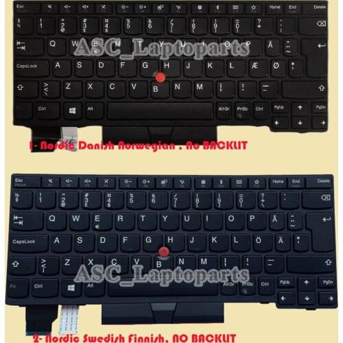 New Norwegian Swedish Nordic Finnish Danish Keyboard For Lenovo Thinkpad X280 A285 X395 X390 , L13 X13 gen 1 , L13 Yoga gen 1