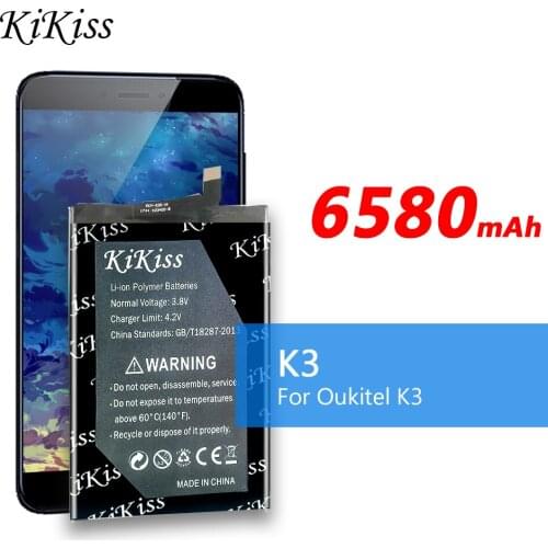 KiKiss New 6580mAh Powerful K3 Replacement Battery For Oukitel K3 Bateria Smart Phone Batteries