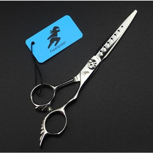 Profissional Hairdressing Scissors Hair Cutting Scissors Set Barber Shears High Quality Salon 6.0inch hair scissors With hole
