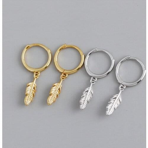 VENTFILLE 925 Sterling Silver Hot Sale Korean Feather Earrings Simple Temperament Exquisite Hot Semale Sexy Jewelry Gift