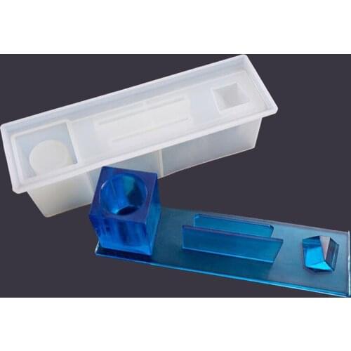 Silicone Mold 3D Pen Holder Business Card Holder Home Makeup Storage Box Desktop Swing Table Mold Making DIY Crafts
