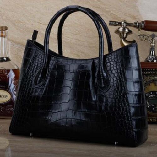 Ourui crocodile belly female package black handbag The new Genuine leather female Women handbag