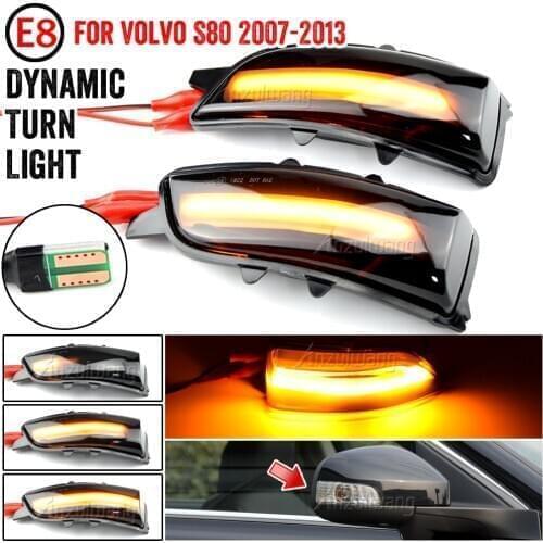 Dynamic Turn Signal Light LED Rearview Side Mirror Sequential Blinker Indicator Lamp For Volvo S80 2007-2013