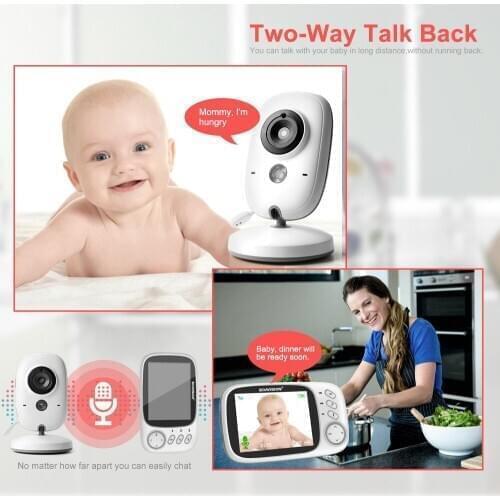 VB603-2.4G Wireless Video Baby Monitor with 3.2 Inch LCD Screen Two-way Audio with Night Vision Babysitter Surveillance Security