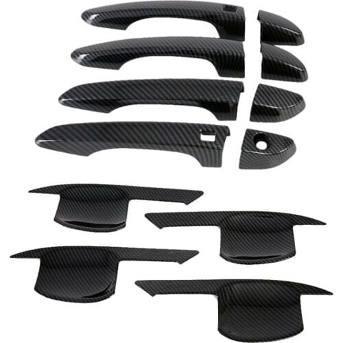 Exterior Accessories Door Handle Bowl Cover Trim Garnish Bezel For Hyundai Tucson 2019 2020 ABS Carbon Fiber Door Handle Cover