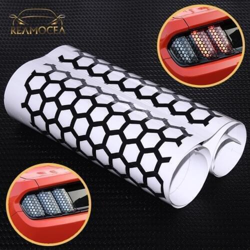 Reamocea Car Exterior Rear Tail light Lamp Honeycomb Cover Decoration For Ford Mustang 2015 2016 2017