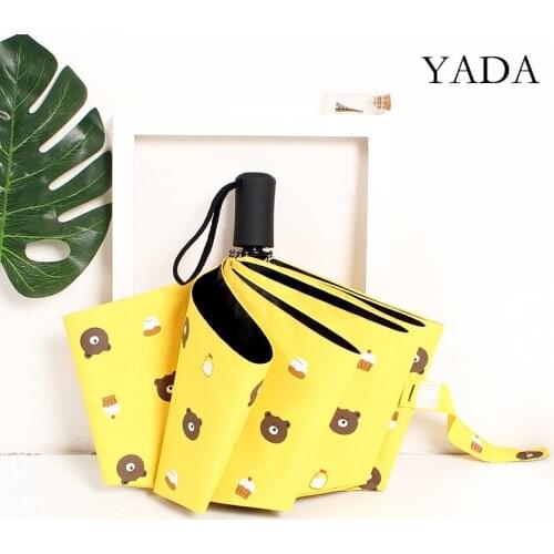 YADA 2021 Ins New Cartoon Little Bear Pattern Automatic Umbrella Rain UV Umbrella For Women Man Windproof Umbrellas YS200223
