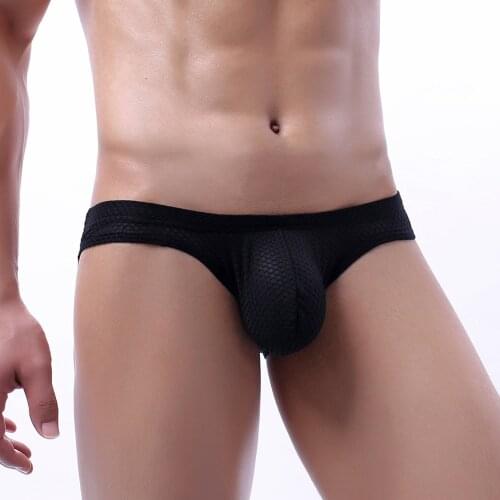 Sexy Mens Briefs Lingerie Bugle Pouch Mesh Transparent Underwear Slip Homme Sissy Panties Cueca Underpants Thongs Tanga 2XL