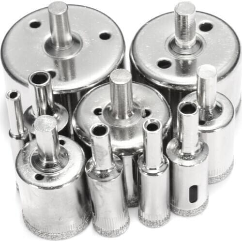 10pcs Diamond Hole Saw Set Tile Ceramic Glass Porcelain Marble 8mm-50mm Hole Saw Drill Bit