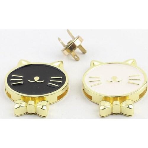 10pcs/lot new luggage and handbag hardware accessories white black epoxy cat metal handbag lock