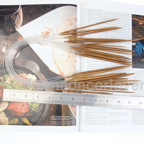 11pcs Vary Sizes 40cm Bamboo Circular Knitting Needles 2-5.0mm Anti-resistance