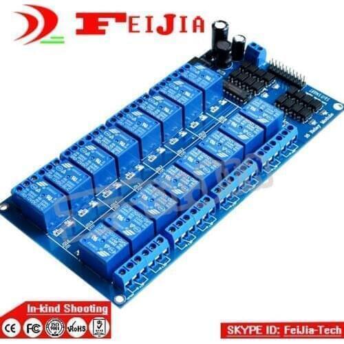 3PCS New 12V 16 Channel Relay Module for Ard uino DSP AVR PIC ARM UNO MEGA 2560 R3 ATMEL ATMEGA 1280 (Blue) Free Shipping