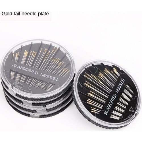 30pcs Blind Stainless Needles Gold Tail Sewing Needles Mixed Kit Packing Sewing Accessories For All Brand Domestic Sewing