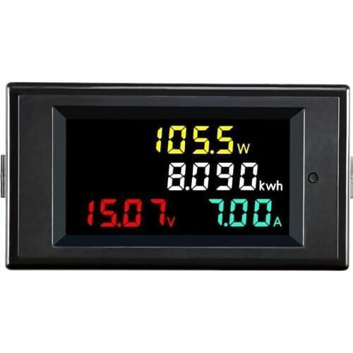 4 in 1 DC Voltmeter Ammeter Power Energy Meter DC 7.0-20.0V/DC 14.0-600.0 V 0.01-100A HD Color Screen 180 Degrees Flawless LED