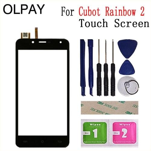 5.0'' Touch Panel For Cubot Rainbow 2 Touch Screen Glass Digitizer Panel Lens Sensor Glass Free Adhesive+Wipes