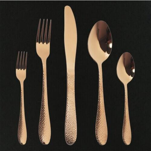 5/20Pcs Rose Gold Cutlery Set 18/10 Stainless Steel Dinnerware Set Knives Forks Spoons Dinner Set Kitchen Tableware Silverware
