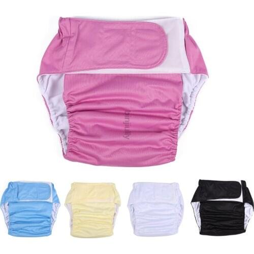 Adult Velcro diaper pants Increase washability Diapers washable Breathable leak proof cloth diapers 5 Colors