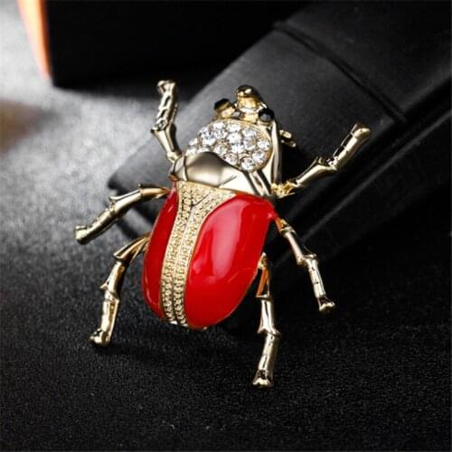6 Style Cute Bee Beetle Insect Brooches Enamel Pin Up Jewelry For Women Suit Hats Clips Corsages Brand Bijoux Brooch Bijouterie