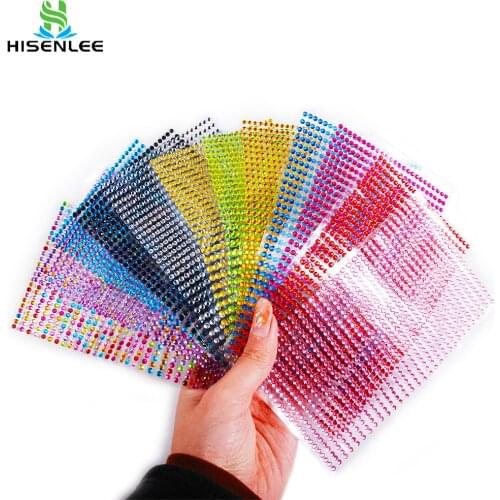750Pcs/sheet 3mm Self Adhesive Acrylic Colorful Flatback Rhinestones Crystal Stickers For DIY Craft Wall Sticker Car Stickers