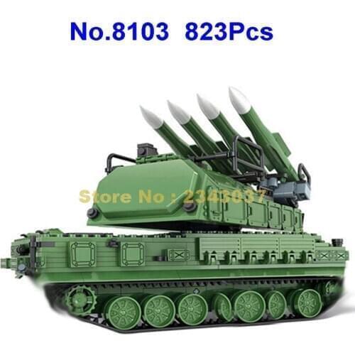 823pcs military russian 9m317 air defense missile tank building blocks 6 Toy