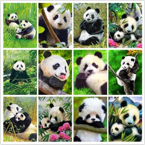 Cute Animal Diamond Painting Home Decoration Bamboo Forest Panda Mosaic Sticker Diamond Embroidery Handmade Gift Wall Picture