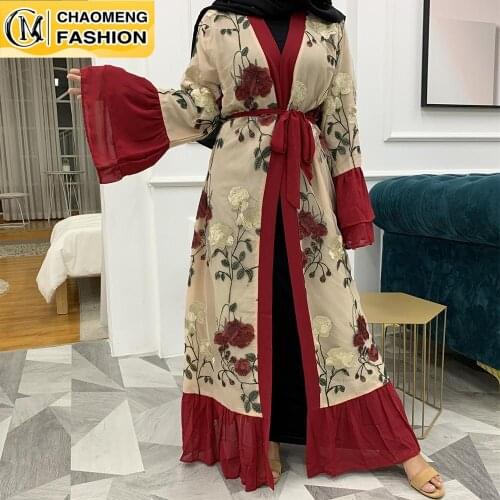 Arab Fashion Open Abaya Dubai Kimono Turkish Hijab Dress Islamic Clothing Muslim For Women Caftan Moroccan Kaftan Cardigan