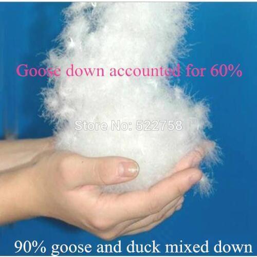 Free shipping 90% white goose & duck mixed down/ goose accounted for 60% /fill power 730/comforter and jacket filler/ 1 lb price