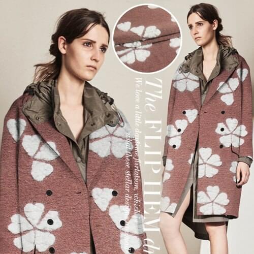 Free shipping! Fluffy autumn and winter high-grade wool cashmere coat fabric thick autumn and winter coat wool cloth