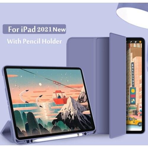 With Pencil Holder Case For iPad Pro 11 12.9 2021 2020 Mini5 Air 1 2 3 4 6 7th 8th Generation Case Magnetic Smart Tablet Sleeve