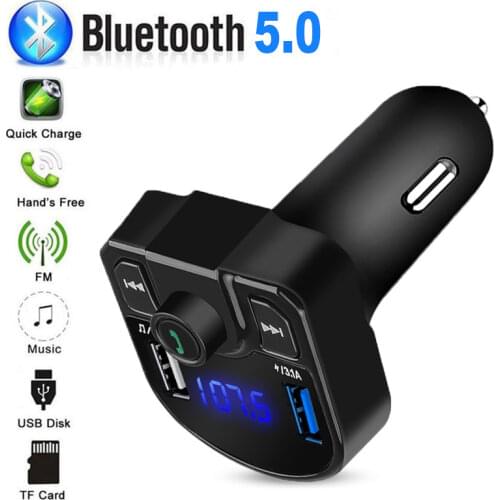 Digital FM Transmitter Car Handsfree Bluetooth Wireless Car MP3 Player Phone USB Charger 3.1A 5V Car charger adapter TF U disk