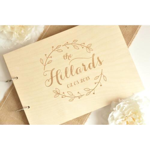 Wood wedding guest book,Signature Guestbook For Wedding Baby Shower Birthday,Custom Name Date Party Decor