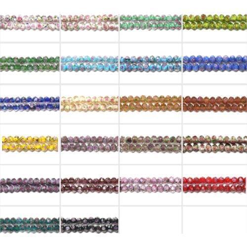 Faceted Flower Disk Shape Rondelle Lampwork Beads 8x10mm 22 Colors For Jewelry Making LGB6
