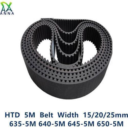 HTD 5M Timing belt C=635/640/645/650 width 15/20/25mm Teeth 127 128 129 130 HTD5M synchronous Belt 635-5M 640-5M 645-5M 650-5M