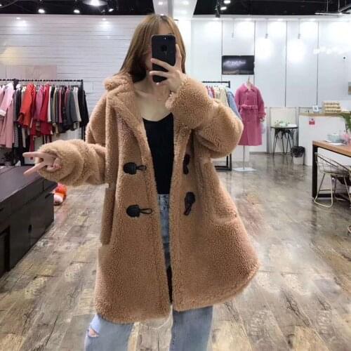 And Tops Womens Blouses Parka Wool Blends Fur Coat Plus Size Winter Clothes Women 2021 Real Price Long Jacket With Horn Button