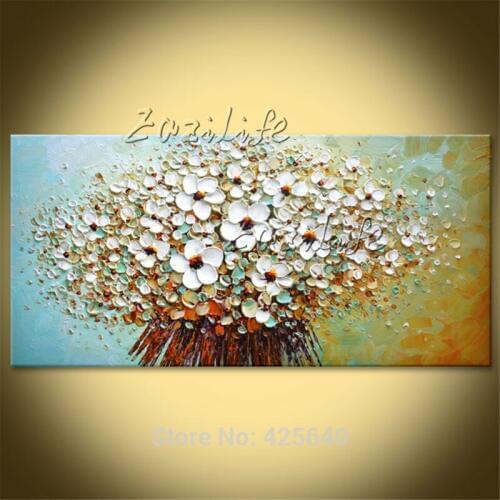Flowers painting on canvas Wall art Pictures For Living Room quadros Cuadros decoration palette knife 3D texture acrylic floral