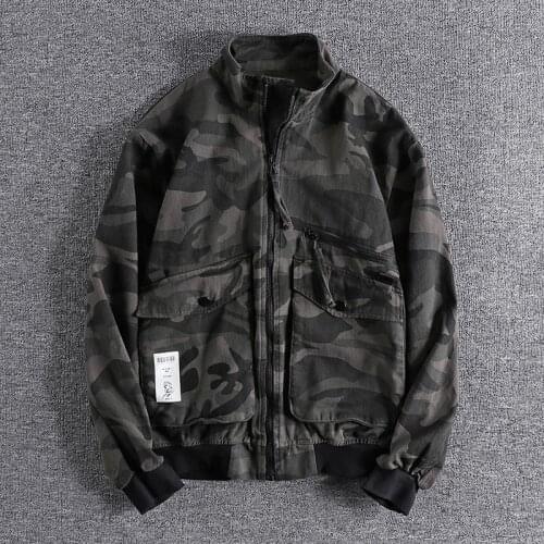 2020 Fall new camouflage jacket casual versatile loose collar trendy denim jacket for men high quality handsome cool wear 0589