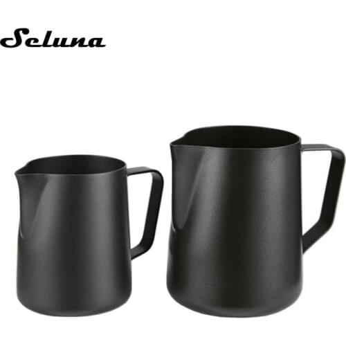 Black Stainless Steel Coffee Latte Art Milk Pitcher Frothing Jug Espresso Cup Coffee Mug Barista Cappuccino Pitcher 350 600ml
