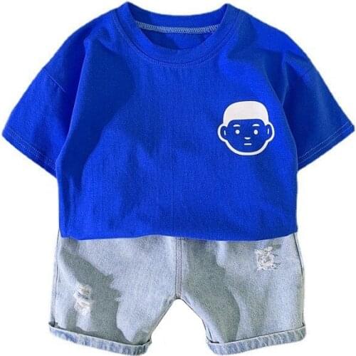 Summer Children Boys Cartoon Clothing Baby Girls Cotton T Shirt Shorts 2Pcs/sets Kids Infant Clothes Toddler Trendy Sportswear