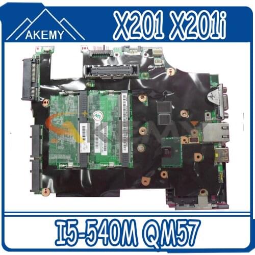Akemy 48.4CV01.031 For Lenovo Lenovo ThinkPad X201 X201i Laptop Motherboard FRU 63Y2064 CPU i5-540M QM57 DDR3 100% Test