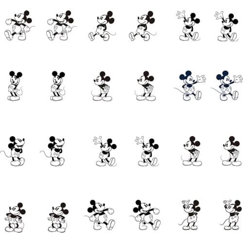 Disney Mickey Personality Fashion Cartoon Fun Style New Epoxy Resin Clip Heat Shrinkable Ear Clip Earrings Jewelry