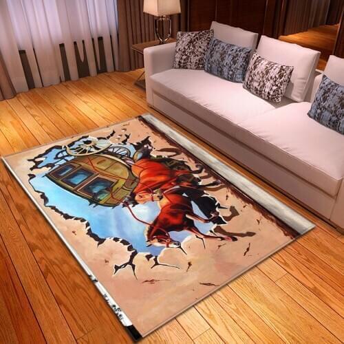 Abstract art fashion floor mat modern living room non-slip large carpet home bedroom thick rug child crawling 3D printed carpets