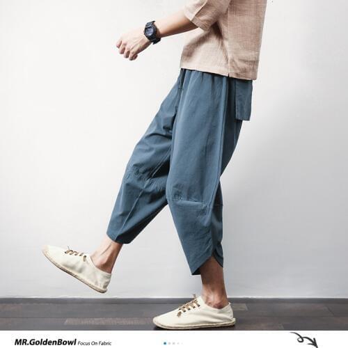 MR.GOLDENBOWL Men's Trousers With Pockets