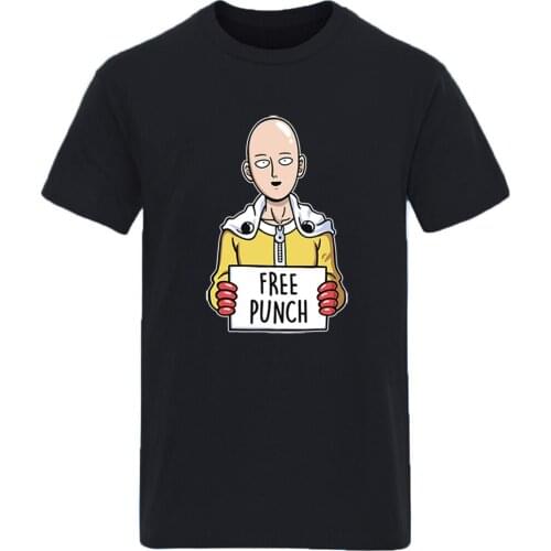 One Punch Print Oversize Cotton T shirt Mans Streetwear Harajuku Camisetas Male Retro S-3XL Tees New Arrival Graphic Camisetas